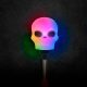 Halloween-i LED lámpa - rugós koponya - elemes