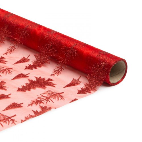 Karácsonyi asztalterítő futó - piros / piros - 180 x 28 cm