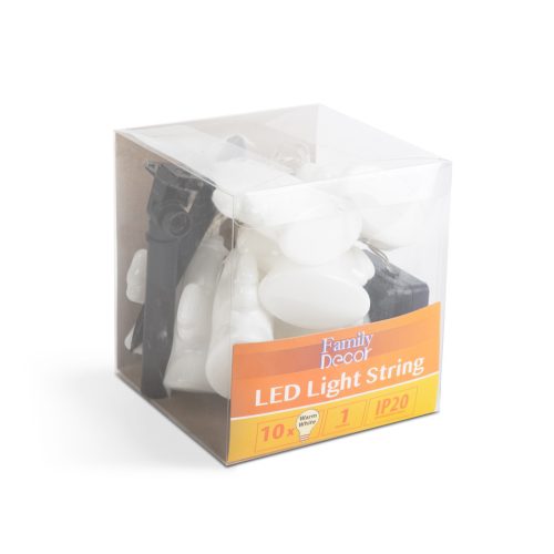 LED fényfüzér - szellem - 10 LED - 1,1 méter - melegfehér