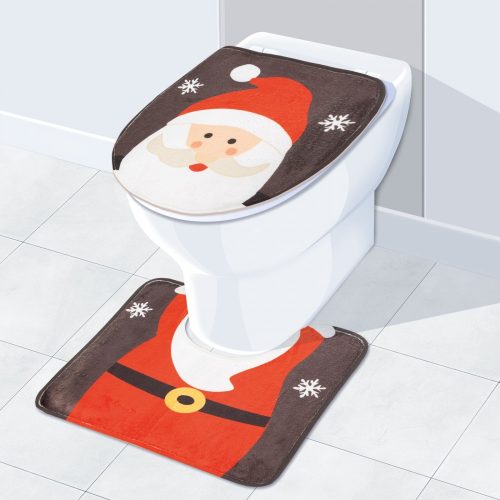 Karácsonyi WC ülőke és szőnyeg mikulás mintával