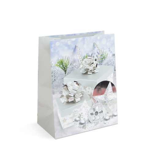 Karácsonyi ajándéktasak - papír - 178 x 102 x 228 mm - 4 féle / csomag - 12 db / csomag