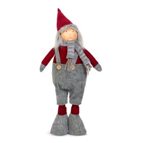   Karácsonyi textil manó figura - teleszkópos lábbal - 40 - 60 cm