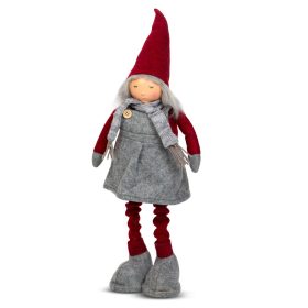   Karácsonyi textil manó figura - teleszkópos lábbal - 40 - 60 cm