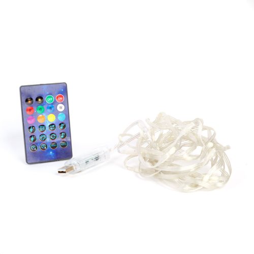 Smart fényfüzér - USB - 50 db RGBIC LED - 5 m - Bluetooth + zene mód - IP65
