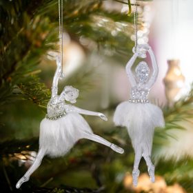   Karácsonyi dísz - akril balerina - 14 x 4 x 4 cm - 2 db / csomag