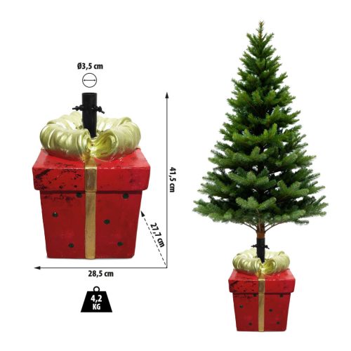 Karácsonyfatalp - ajándékcsomag - műkő - 28,5 x 27,7 x 41,5 cm