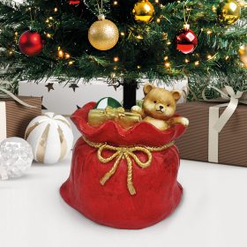   Karácsonyfatalp - mikulászsák - műkő - 41,5 x 31 x 42,5 cm