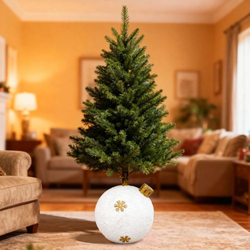 Karácsonyfatalp - gömbdísz - műkő - 41 x 41 x 47 cm