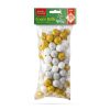 Karácsonyi gömb dísz - glitteres, polifoam golyók - 20 mm - 2 féle - 17 g / csomag