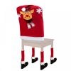 Karácsonyi székdekor, székhuzat szett - Rénszarvas - 50 x 60 cm - piros/fehér