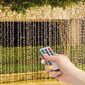   Fényfüggöny - 300 db melegfehér LED-del - 3 x 3 m - 230V - távirányítós