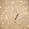 LED-es asztali fa dekoráció - melegfehér - érintőgombos, elemes, USB-s