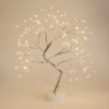 LED-es asztali fa dekoráció - melegfehér - érintőgombos, elemes, USB-s