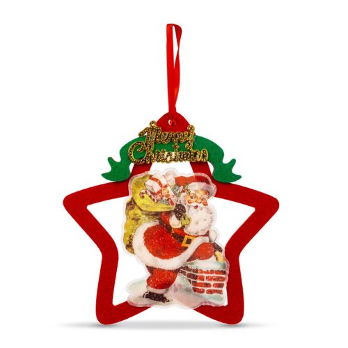 LED-es ablakdekor - melegfehér LED - csillag, mikulás - tapadókorongos