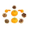 Őszi dekoráció - tök és toboz szett - 9 részes - 5-7 cm