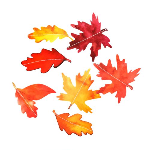 Őszi dekoráció - hulló falevelek - felakasztható - 2,1 m - 4 db / csomag