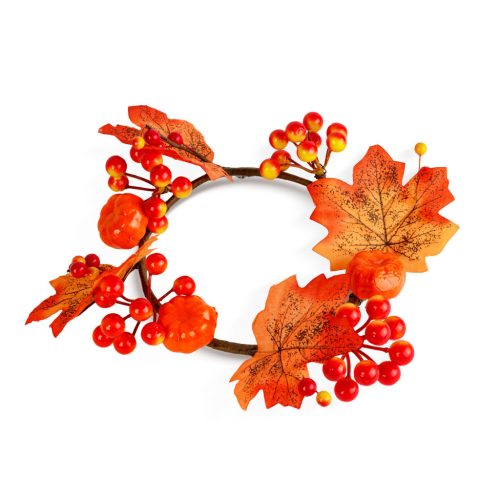 Őszi dekoráció - juharlevél koszorú - 22 cm