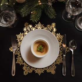 Szilikon edényalátét - jégkristály - arany - 38 cm