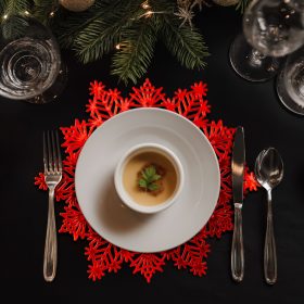 Szilikon edényalátét - jégkristály - piros - 38 cm