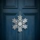 Karácsonyi dekoráció - jégkristály - glitteres ezüst - akasztható - 31 cm