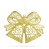 Karácsonyi dekoráció - masni - akasztható - glitteres arany - 35 cm