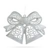 Karácsonyi dekoráció - masni - akasztható - ezüst - 35 cm
