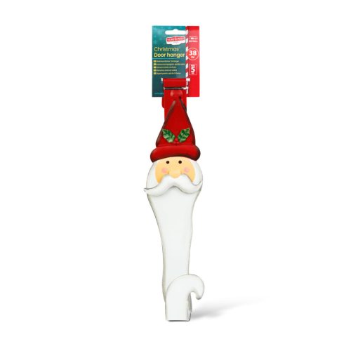 Karácsonyi kopogtató, ajtódísz tartó - fém - mikulás - 38 cm