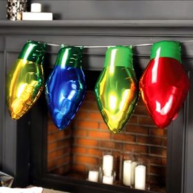   Karácsonyi dekoráció - lufi - klasszikus izzó - 26 x 43 cm - 4 db / csomag