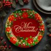 Karácsonyi kínálótál - műanyag - "Merry Christmas" - 37,5 cm