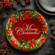 Karácsonyi kínálótál - műanyag - "Merry Christmas" - 37,5 cm