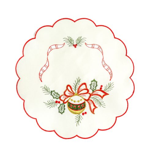 Karácsonyi asztalterítő - hímzett - 29 cm - 3 féle