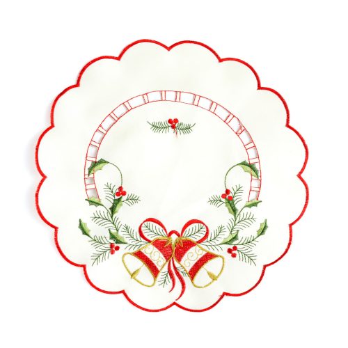 Karácsonyi asztalterítő - hímzett - 29 cm - 3 féle