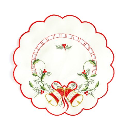 Karácsonyi asztalterítő - hímzett - 29 cm - 3 féle