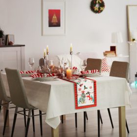   Karácsonyi dekoráció - asztalterítő futó - manós - 183 x 33 cm