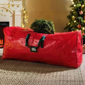   Műfenyő tároló táska - szőtt PVC - piros - 165 x 38 x 76 cm