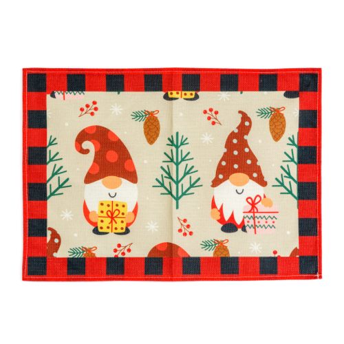 Karácsonyi tányéralátét - manó - 46 x 32 cm