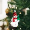 Karácsonyi dekoráció - hóember - akasztható - műanyag - 9 x 5,5 cm