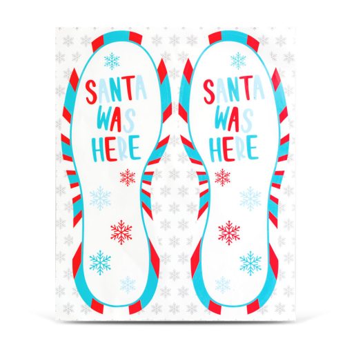 Karácsonyi dekoráció - "Itt járt a Mikulás" lábnyom matrica - 25 x 10 cm - 2 db / csomag