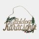 Karácsonyi ajtódísz fából akasztóval "Boldog Karácsonyt" - 30 x 15 cm