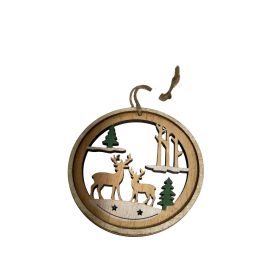 Karácsonyi ajtódísz fából akasztóval - 10cm