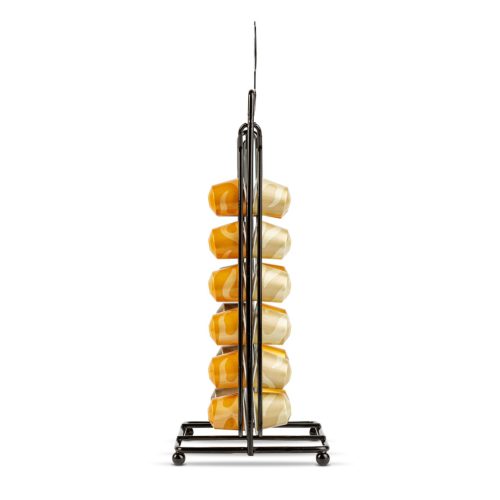 Fém kávékapszula tartó - 28 db Nespresso kapszulához - 125 x 115 x 340 mm - matt fekete