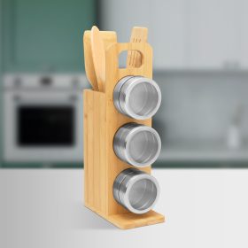   Mágneses fűszertartó - bambusz eszköz szettel - 7 részes