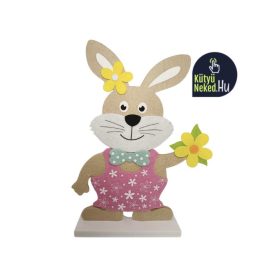 Húsvéti nyuszi dekoráció, virággal 30 cm