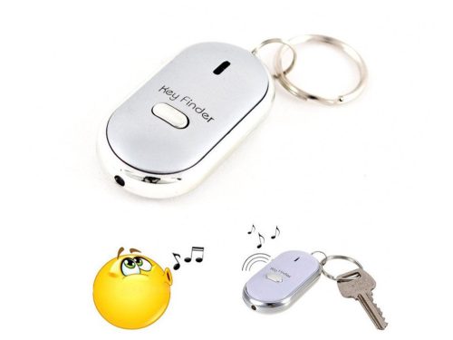 Kulcskereső fütyülős kulcstartó mini LED lámpával