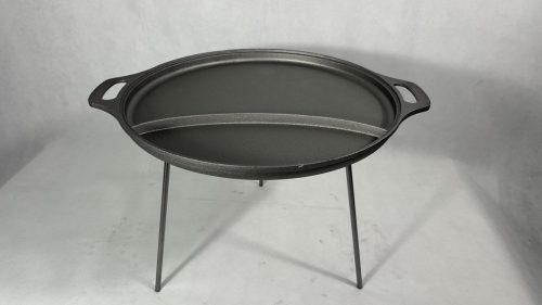 3 Lábú Öntöttvas Osztott Grilltárcsa – Ø 42 cm (Mély, Sík aljú)