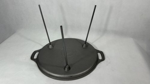 3 Lábú Öntöttvas Osztott Grilltárcsa – Ø 42 cm (Mély, Sík aljú)