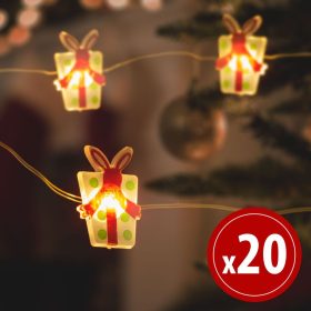  LED fényfüzér - ajándék - 2,2 m - 20 LED - melegfehér - 2 x AA