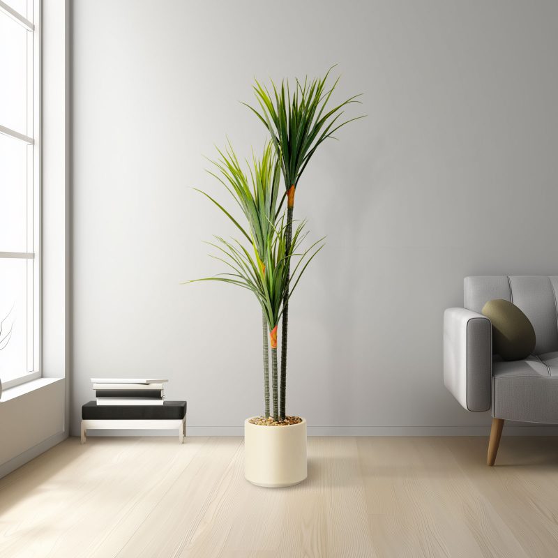 Műnövény dekoráció - Dracaena Marginata - zöld - 1,2 m