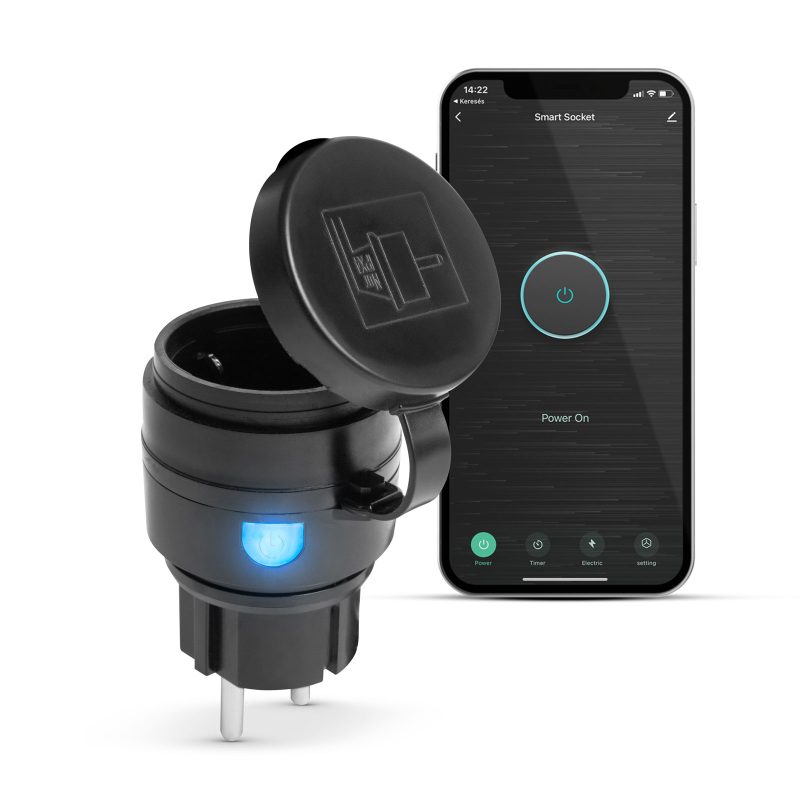 Smart Wi-Fi-s kültéri konnektor dugalj - IPX4 - Amazon Alexa, Google Home, Siri, IFTTT