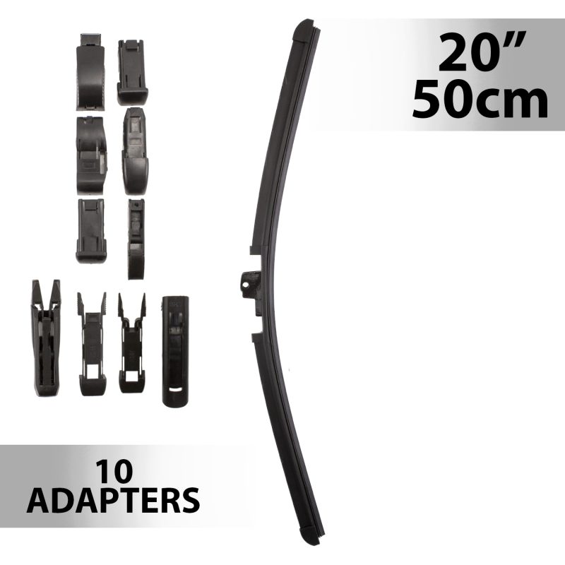 Ablaktörlő 20"/50 cm - 10 db adapterrel
